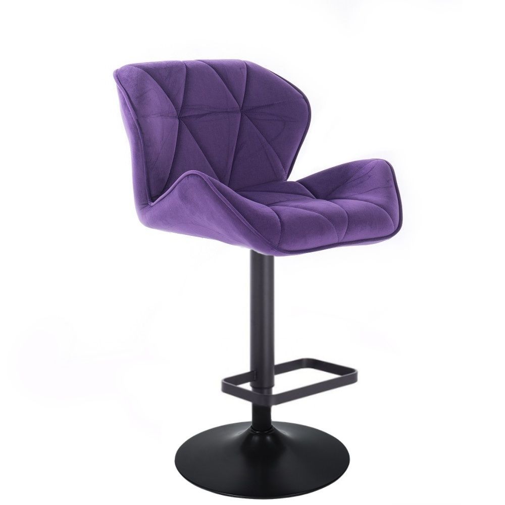 Barová židle MILANO VELUR na černém talíři  - fialová