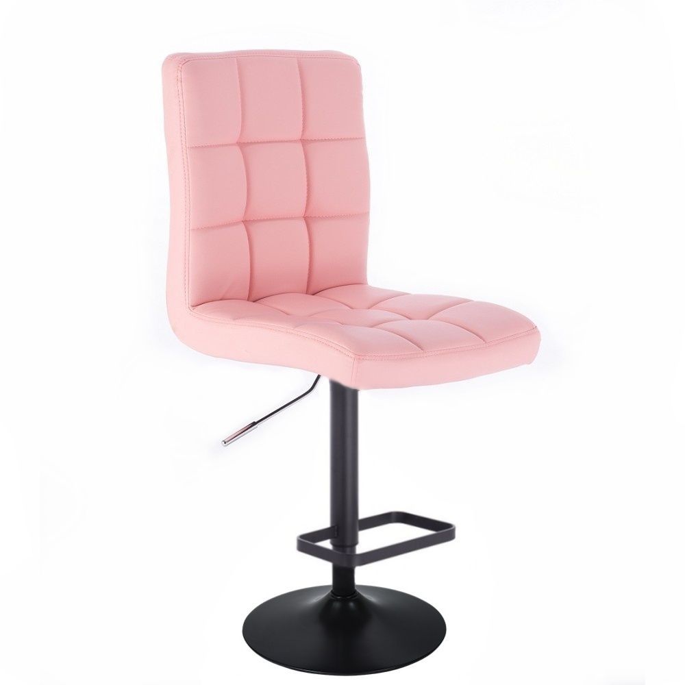 Barová židle TOLEDO na černém talíři - růžová