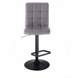 Barová židle TOLEDO na černém talíři - šedá