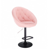 Barová židle VERA na černém talíři - růžová