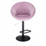 Barová židle VERA VELUR na černém talíři - fialový vřes