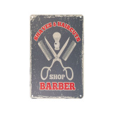 Plechová retro cedule Barbershop B064