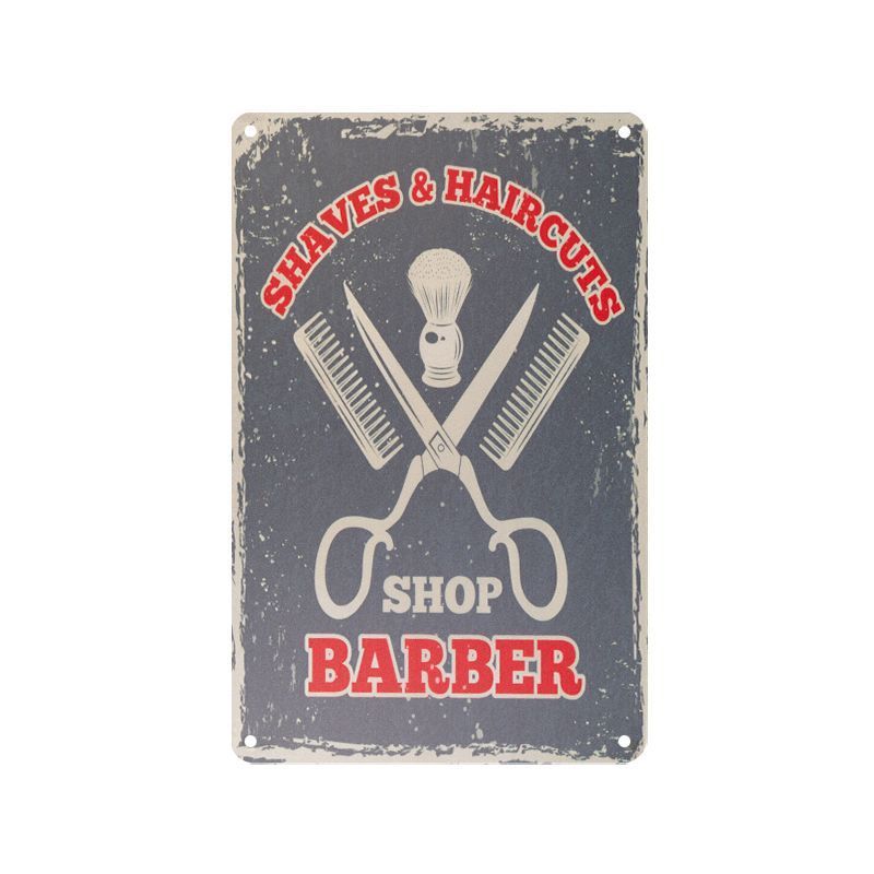 Plechová retro cedule Barbershop B064