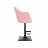Barová židle ROMA na černé podstavě - růžová