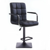 Barová židle VERONA na černé podstavě - černá