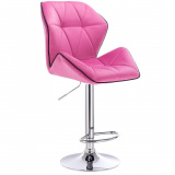 Barová židle MILANO MAX VELUR na stříbrném talíři - růžová