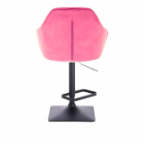  Barová židle ANDORA VELUR na černé podstavě - růžová