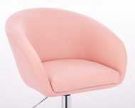 Kosmetická židle VENICE na černé podstavě s kolečky - růžová