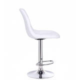 Barová židle SAMSON na stříbrném talíři - bílá
