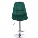 Barová židle SAMSON VELUR na stříbrném talíři - zelená