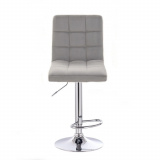 Barová židle TOLEDO VELUR na stříbrném talíři - světle šedá