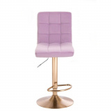 Barová židle TOLEDO VELUR na zlatém talíři - fialový vřes