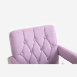 Kosmetická židle BOSTON VELUR na černém talíři - fialový vřes