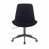 Kosmetická židle PARIS VELUR na černé podstavě s kolečky - černá