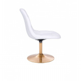 Kosmetická židle SAMSON na zlatém talíři - bílá