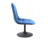 Kosmetická židle SAMSON VELUR na černém talíři - modrá