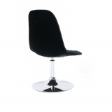 Kosmetická židle SAMSON VELUR na stříbrném talíři - černá
