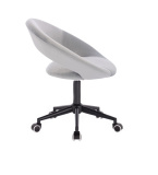 Kosmetická židle NAPOLI VELUR na černé podstavě s kolečky - světle šedá