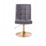 Kosmetická židle TOLEDO VELUR na zlatém talíři - tmavě šedá