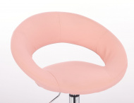 Kosmetické židle NAPOLI na černé podstavě s kolečky - růžová