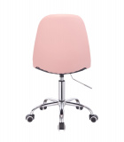 Kosmetická židle SAMSON na stříbrné podstavě s kolečky - růžová