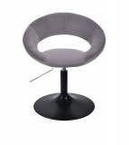 Kosmetická židle NAPOLI VELUR na černém talíři - tmavě šedá