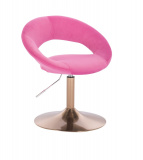 Kosmetická židle NAPOLI VELUR na zlatém talíři - růžová