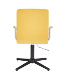 Kosmetická židle VERONA VELUR na černém kříži - žlutá