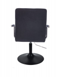 Kosmetická židle VERONA VELUR na černém talíři - černá