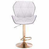 Barová židle MILANO MAX na zlatém talíři  - bílá