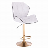 Barová židle MILANO MAX na zlatém talíři  - bílá