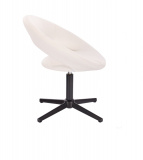 Kosmetická židle NAPOLI na černém kříži - bílá