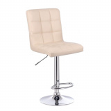 Barová židle TOLEDO na stříbrném talíři - krémová