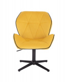 Kosmetická židle MILANO MAX VELUR na černém kříži - žlutá