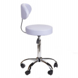 Kosmetická židle BERN s opěrátkem na stříbrné základně s kolečky - levandule