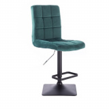 Barová židle TOLEDO VELUR na černé podstavě - zelená