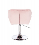 Kosmetická židle MILANO VELUR na stříbrném talíři - světle růžová
