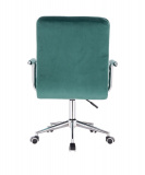 Kosmetická židle VERONA VELUR na stříbrné podstavě s kolečky - zelená