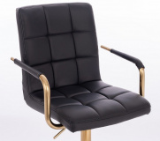 Kosmetická židle VERONA GOLD na černém kříži - černá