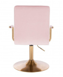 Kosmetická židle VERONA GOLD VELUR na zlatém talíři - růžová