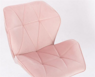 Barová židle MILANO MAX VELUR na černém talíři - světle růžová
