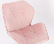Židle MILANO MAX VELUR na černé podstavě s kolečky - světle růžová