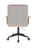 Kosmetická židle VERONA GOLD VELUR na černé podstavě s kolečky - světle šedá