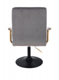 Kosmetická židle VERONA GOLD VELUR na černém talíři - tmavě šedá