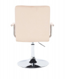 Kosmetická židle VERONA VELUR na stříbrném talíři - krémová