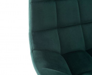 Kosmetická židle PARIS VELUR na stříbrné podstavě s kolečky - zelená