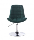 Židle PARIS VELUR na stříbrném talíři - zelená