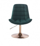 Kosmetická židle PARIS VELUR na zlatém talíři - zelená