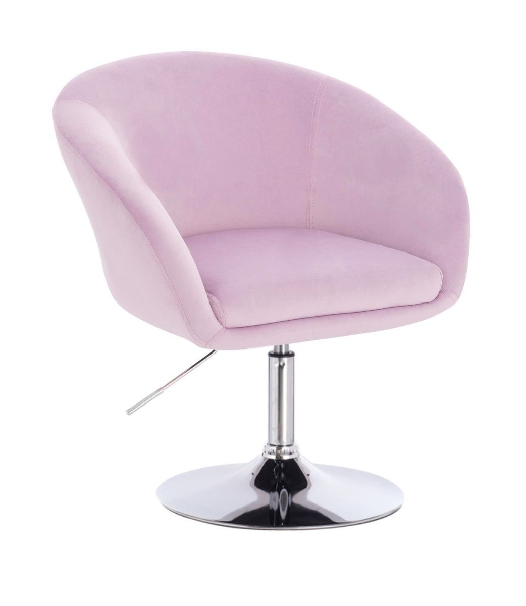 Kosmetická židle VENICE VELUR na stříbrném talíři - levandule