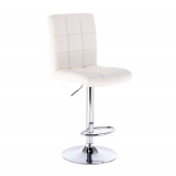 Barová židle TOLEDO na stříbrné kulaté podstavě - bílá
